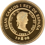 1999 ESTUCHE 4p PLATA BORBONES