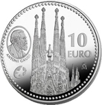 2010 GAUDI 10 EUROS PLATA Programa Europa