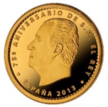 2013 75 Aniversario de S.M. REY 20 EUROS ORO