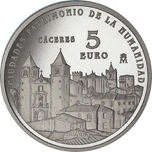 2014 CIUDADES PATRIMONIO CACERES 5 EUROS