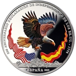 2025 10 EUROS INDEPENCIA EEUU - CARLOS III y G.WASHINGTON