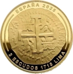 2025 JOYAS NUMISMATICAS 100 EUROS - 2 Escudos 1715 FELIPE V LIMA