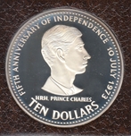 1978 BAHAMAS 10 DOLARES INDEPENDENCIA