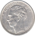 1935 BELGICA 20 FRANCOS  LEOPOLDO III