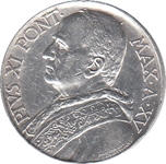 1936 VATICANO 10 LIRAS PIO XI