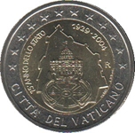 2004 VATICANO 2 EUROS 75 ANI.CIUDAD VATICANO