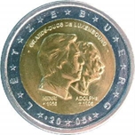 2005 LUXEMBURGO 2 EUROS DUQUES HENRI Y ADOLPHE