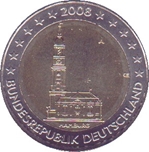 2008 ALEMANIA 2 EUROS IGLESIA HAMBURGO