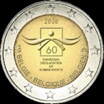 2008 BELGICA 2 EUROS DERECHOS HUMANOS