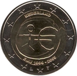 2009 HOLANDA 2 EUROS 10º Aniv.EMU