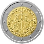 2013 ESLOVAQUIA 2 EUROS MISION DE CONSTANTINO Y METODIO