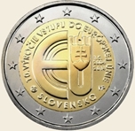 2014 ESLOVAQUIA 2 EUROS X Aniv. ENTRADA U.E