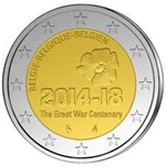 2014 BELGICA 2 EUROS I GUERRA MUNDIAL