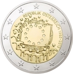 2015 AUSTRIA 2 EUROS BANDERA EUROPEA