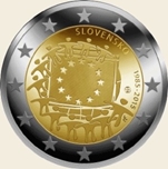 2015 ESLOVAQUIA 2 EUROS BANDERA EUROPEA