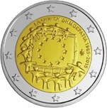 2015 GRECIA 2 EUROS BANDERA EUROPEA