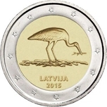 2015 LETONIA 2 EUROS CIGÜEÑA NEGRA