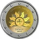 2019 LETONIA 2 EUROS SOL NACIENTE