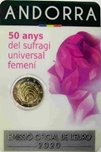 2020 ANDORRA 2 EUROS SUFRAGIO UNIVERSAL