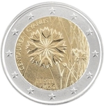 2024 ESTONIA 2 EURO EL ACIANO, FLOR NACIONAL