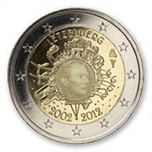 2012 LUXEMBURGO 2 EUROS X Aniv. CIRCULACION EURO