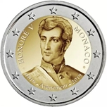 2019 MONACO 2 EUROS PRINCIPE  HONORE IV