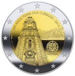 2013 PORTUGAL 2 EUROS TORRE DOS CLERIGOS