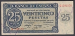 1936/11/21 EE 25 PTAS CON SERIE BURGOS. Ord.Cat.37