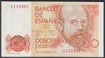 1980/09/16 JUAN CARLOS I 200 PESETAS SIN SERIE. Ord.Cat.88