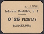 INDUSTRIAL MONTALFITA, S.A 25 CTMOS. Ord.Cat.22