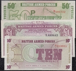 GRAN BRETAÑA FUERZAS ARMADAS LOTE 3 BILLETES. Ord.Cat.46