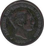 1879 ALF.XII 5 CTMOS. BARCELONA. Ord.Cat.18