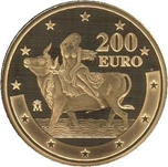 2003 ANIV.EURO 200 EUROS RAPTO EUROPA