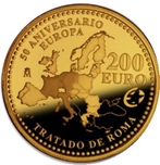 2007 TRATADO DE ROMA 200 EUROS ORO