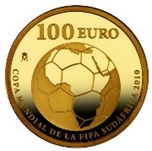 2009 COPA FIFA SUDAFRICA 100 EUROS ORO