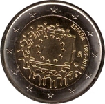 2015 ESPAÑA 2 EUROS BANDERA EUROPEA