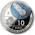 2019 10 EUROS LLEGADA HOMBRE A LA LUNA