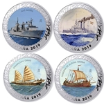 2019 HISTORIA NAVEGACION 1 1/2 EURO 4 piezas
