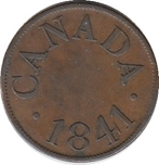 1841 CANADA 1/2 PENNY TOKENS