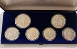 1977 RUSIA SET JJOO MOSCU 6 Piezas PLATA 1ª SERIE
