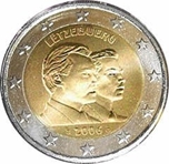 2006 LUXEMBURGO 2 EUROS DUQUES HENRY y GUILLAUME