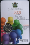 2008 SAN MARINO 2 EUROS DIALOGO INTERCULTURAL