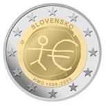 2009 ESLOVAQUIA 2 EUROS X Aniv. EMU