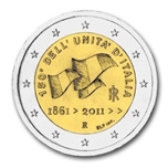 2011 ITALIA 2 EUROS 150 An. UNIFICACION ITALIA