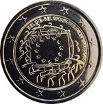 2015 BELGICA 2 EUROS BANDERA EUROPEA