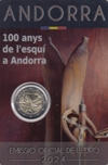 2024 ANDORRA 2 EUROS 100 Años de ESQUI