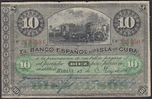 1896 Bco Español CUBA 10 PESOS 15 de MAYO. Ord.Cat.95
